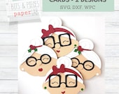 Mrs. Claus Shaped Card SVG Christmas Card SVG