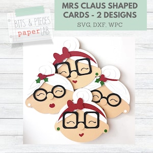 Mrs. Claus geformte Karte SVG Weihnachtskarte SVG
