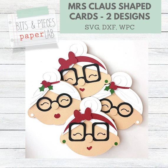 Mrs. Claus Shaped Card SVG Christmas Card SVG