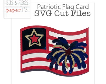 SVG Cutting Files USA Flag Shaped Card, 4th of July SVG, Patriotic svg, Usa Card
