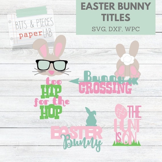 Easter Bunny SVG for Spring Scrapbook Title or Easter Card