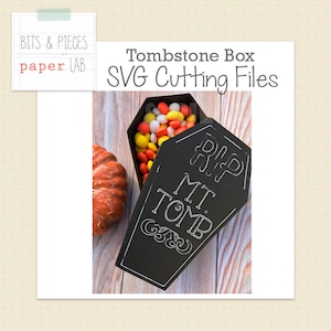 SVG-bestanden snijden: Halloween Tombstone vak gesneden bestanden, Tombstone SVG, Halloween SVG