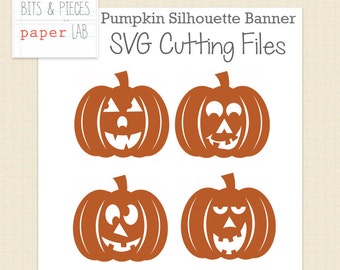 SVG Cutting Files: Pumpkin Silhouette, Pumpkin Banner, Halloween SVG, Pumpkin SVG