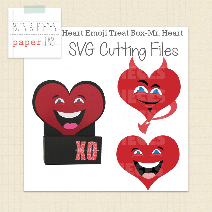 Download Heart Emoji Mr Heart Treat Box Svg Cutting Files Etsy