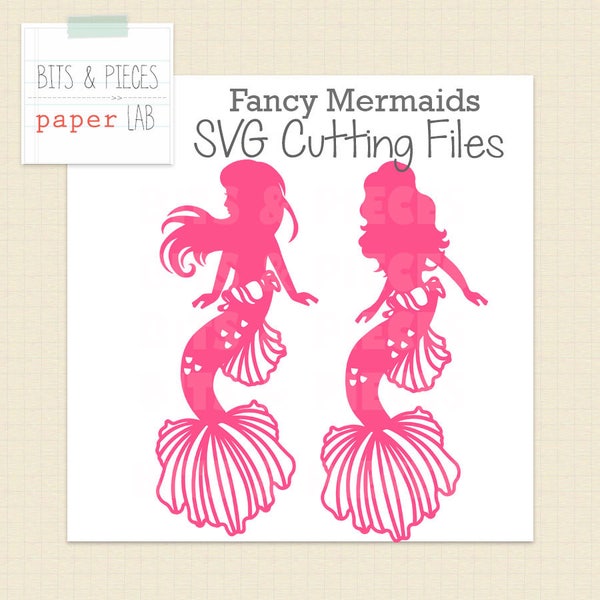 SVG Cutting File: Fancy Mermaids SVG, Fantasy DVG, Mermaid Party
