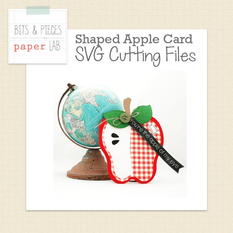 Download SVG Cut File: Apple Shaped Thank You Card for Teacher | Etsy