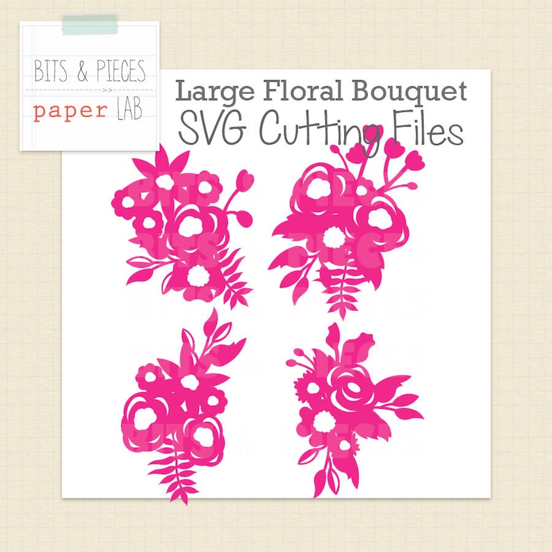 Download SVG Cutting Files: Large Floral Bouquet SVG Flower SVG | Etsy
