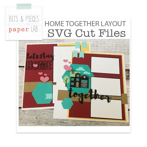 SVG Files: Home Scrapbook Layout SVG, Scrapbook Kit SVG, Cut File for Scrapbook