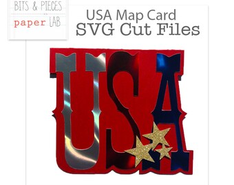 SVG Cutting Files USA Card, 4th of July SVG, Patriotic svg, Usa Card