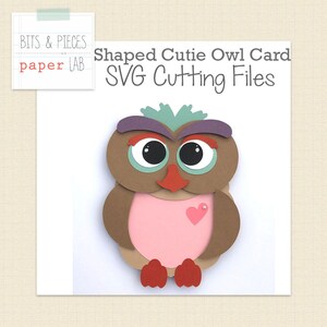 Fichiers de coupe SVG: Shaped Cutie Owl Card SVG, Owl SVG, Animal svg