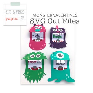 Monster Valentines, Monster SVG, Valentine Card SVG image 1