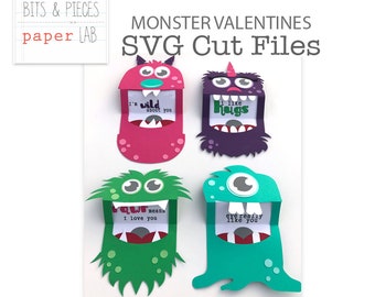 Monster Valentines, Monster SVG, Valentine Card SVG