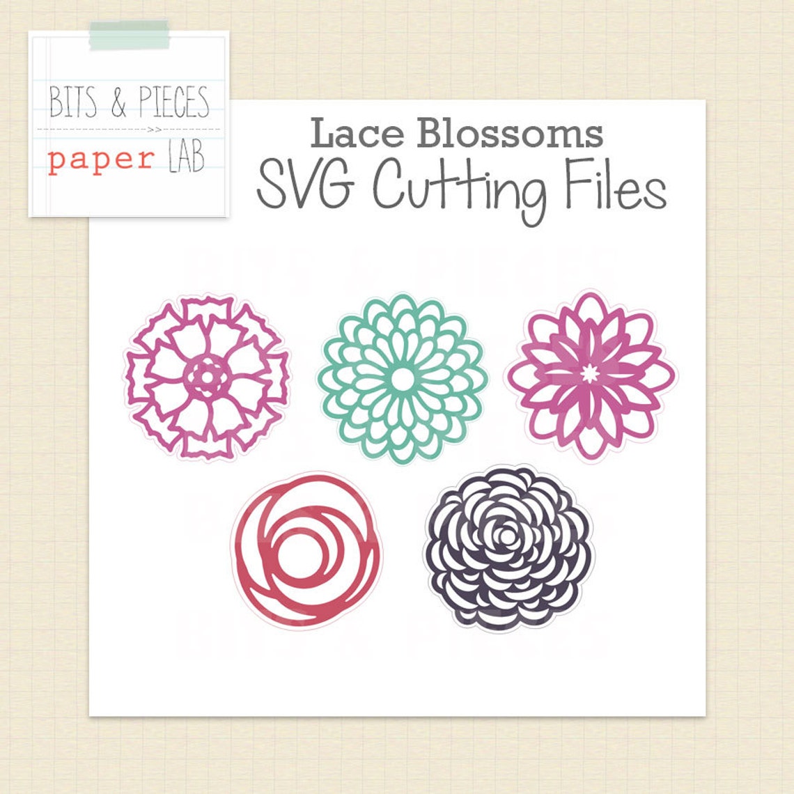 SVG Cutting Files Lace Flower SVG Blossoms Flower SVG Etsy