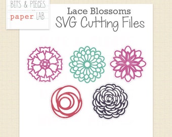 File di taglio SVG: Lace Flower SVG Blossoms, Flower SVG