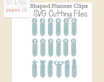 SVG-bestanden snijden: Vormige Planner paperclips, Planner SVG-bestanden