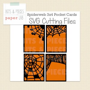 SVG Cutting Files: Halloween Pocket Cards SVG, Spiderweb SVG