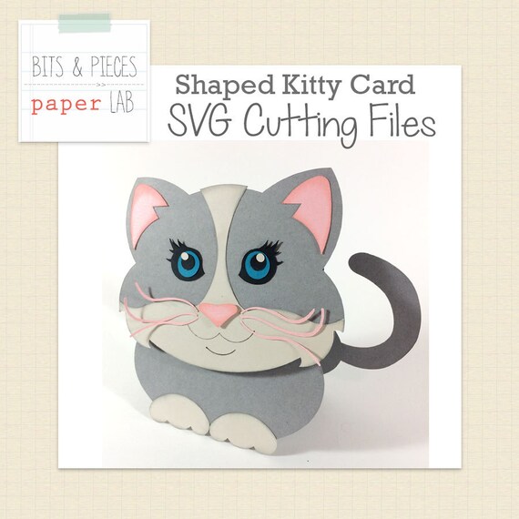 Download Svg Cutting File Shaped Cat Card Svg Cat Svg Kitty Svg Etsy PSD Mockup Templates