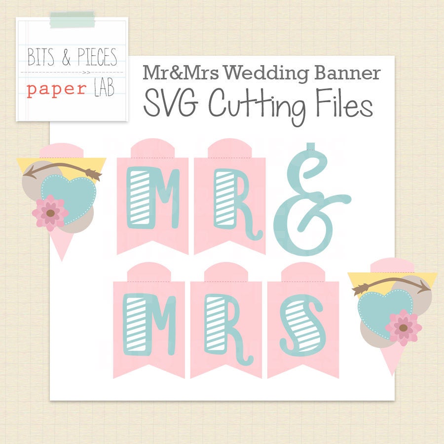 SVG Cutting Files Mr Mrs Wedding Banner Bridal Shower SVG Cutting Files Mr Mrs Wedding Banner Bridal Shower