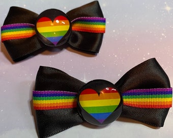 Rainbow Heart Inspired Bows