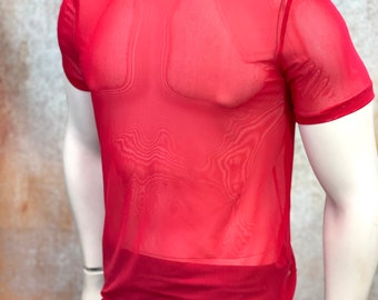Sheer Red Shirt - Etsy