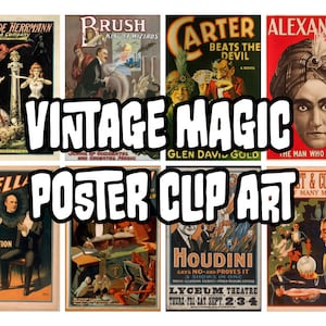 Vintage Magic Poster Clip Art - Printable File - Instant Download