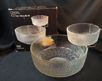 Crystal Ice 3 Piece Chip 'N Dip Set