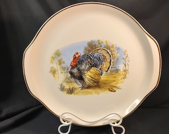 Tom Turkey Ceramic Platter with Tab Handles