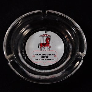 Carrousel Inn Cincinnati Glass Ashtray