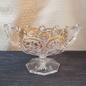 Cut Glass Gilded Compote Bowl