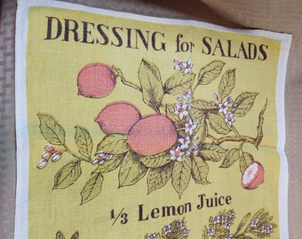 Lois Long Linen Tea Towel  "Dressing for Salads"