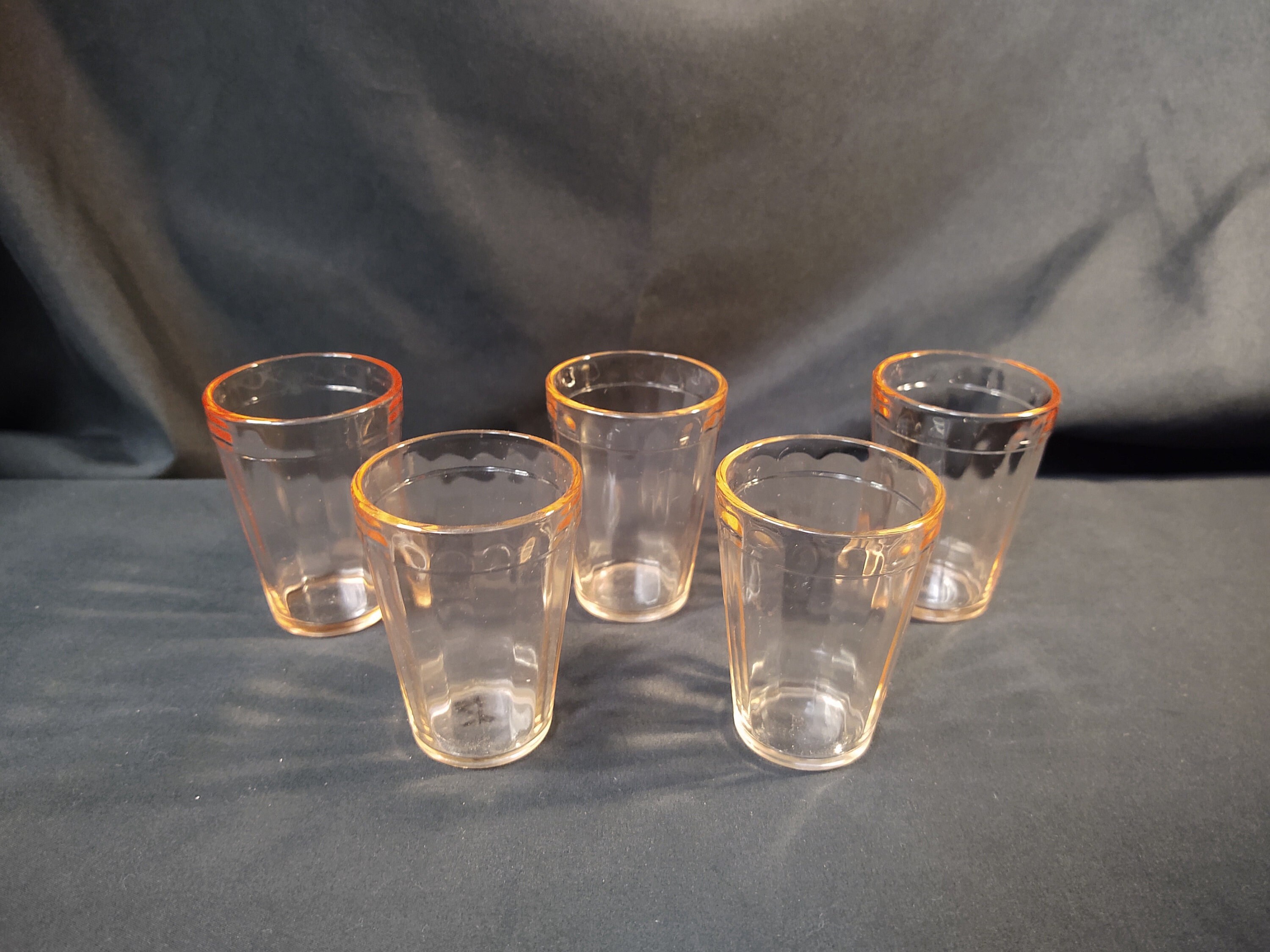 Hazel Atlas Pink Juice Glasses Set of 5 Etsy