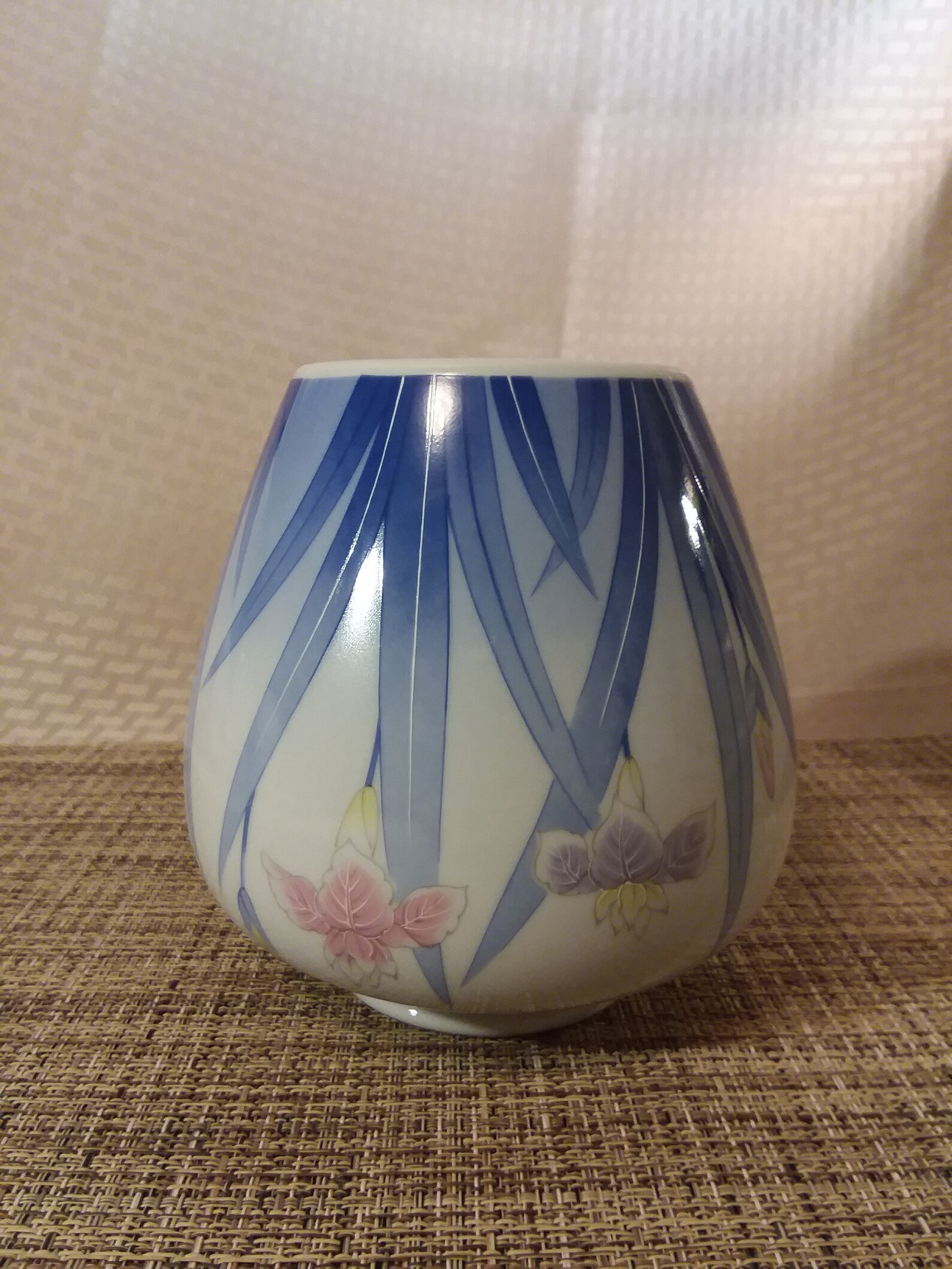 Otagiri Japan Blue Iris Vase Etsy