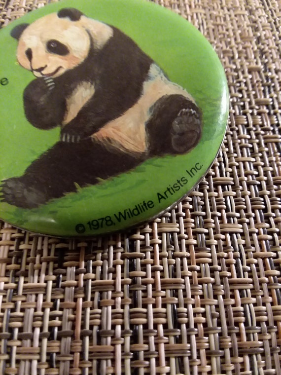 Vintage Panda Pinback Button - image 3