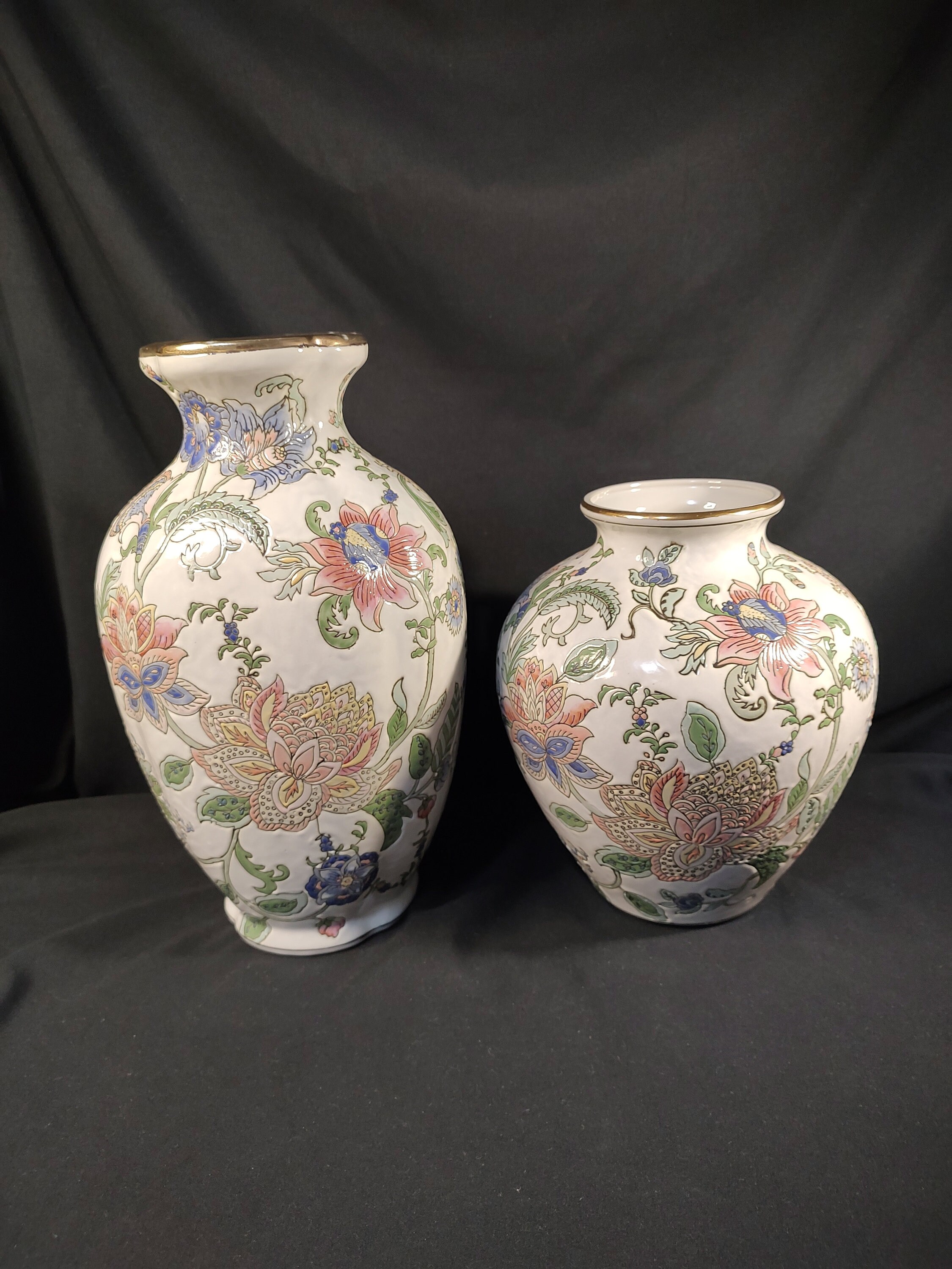 Andrea by Sadek Large Floral Vase Pair - Etsy