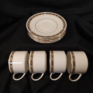 Noritake New Lineage Sinclair Cups & Saucers    Set of 4