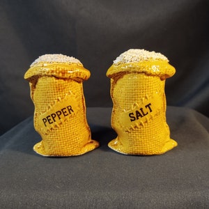 Burlap Feed Bag Salt & Pepper Shakers
