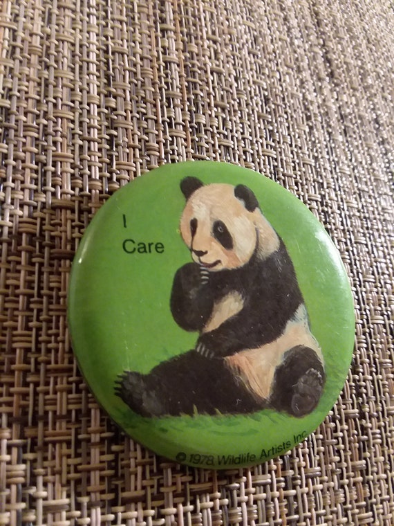 Vintage Panda Pinback Button