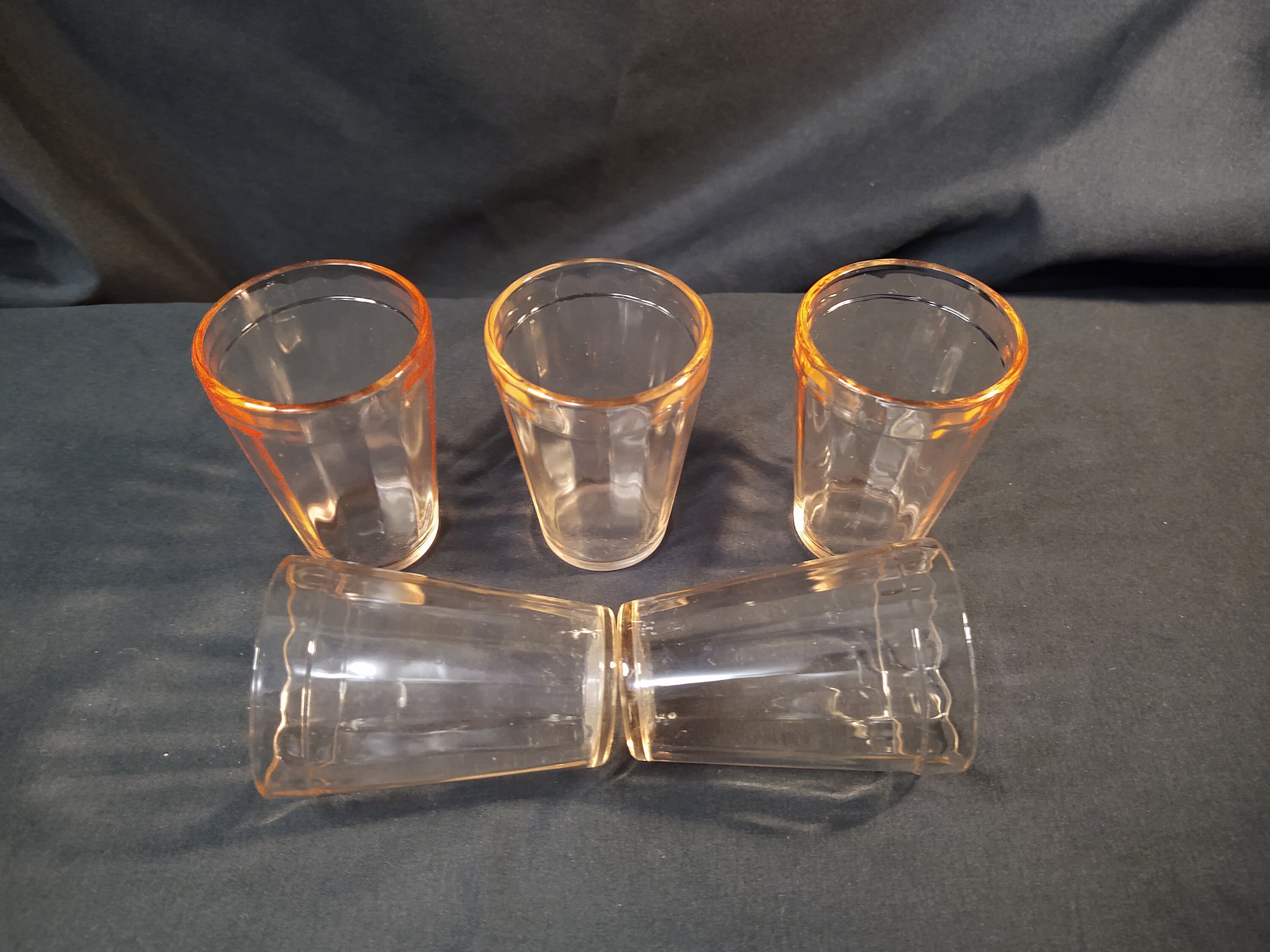 Hazel Atlas Pink Juice Glasses Set of 5 Etsy