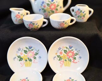 Spring Floral Porcelain Child's Tea Set