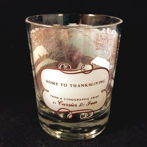 Currier & Ives Home To Thanksgiving Glass