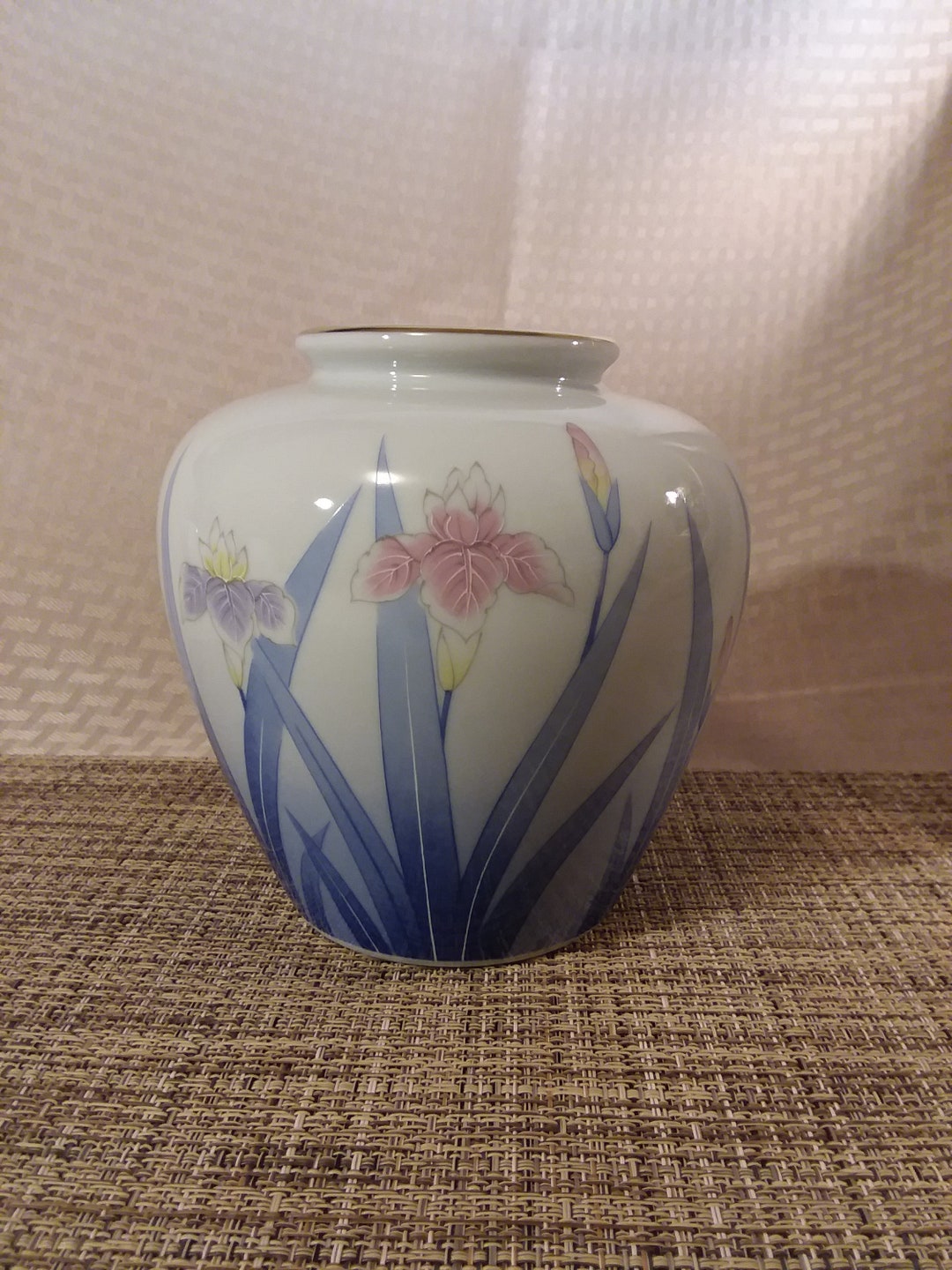 Otagiri Japan Blue Iris Vase - Etsy