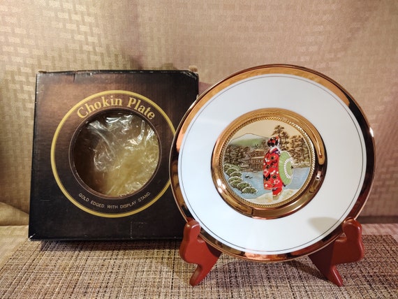 Chokin Plate With Geisha Girl - Etsy