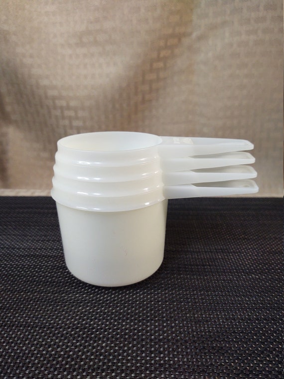 Vintage Tupperware White Translucent Nesting Measuring Cups