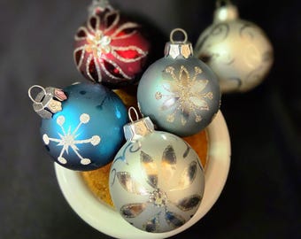 Rauch Vintage Mercury Glass Ornaments   Set of 5