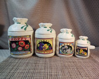 Himark Flower Patch Ceramic Canisters