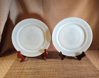 Hazel Atlas White Platonite Plate Pair