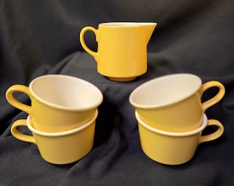 Royal China Casablanca Creamer & 4 Flat Cups