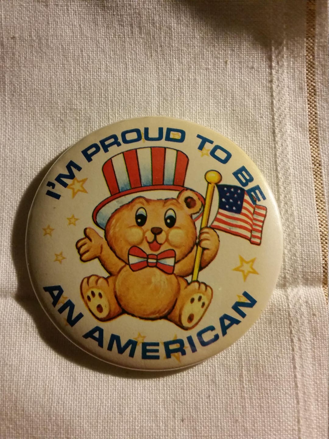 I'm Proud to Be an American Vintage Button