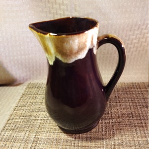 Roseville Brown Drip Pitcher