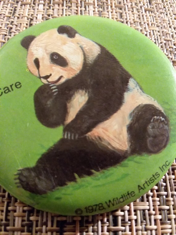 Vintage Panda Pinback Button - image 4